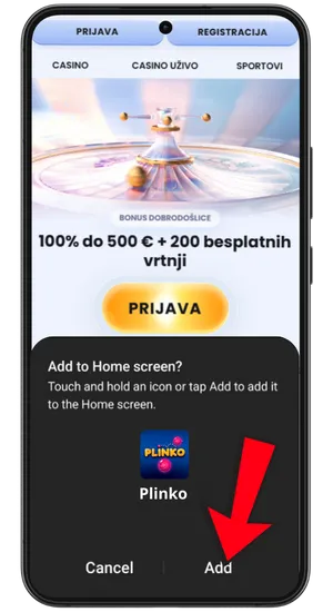 Potvrdi dodavanje prečaca na početni zaslon